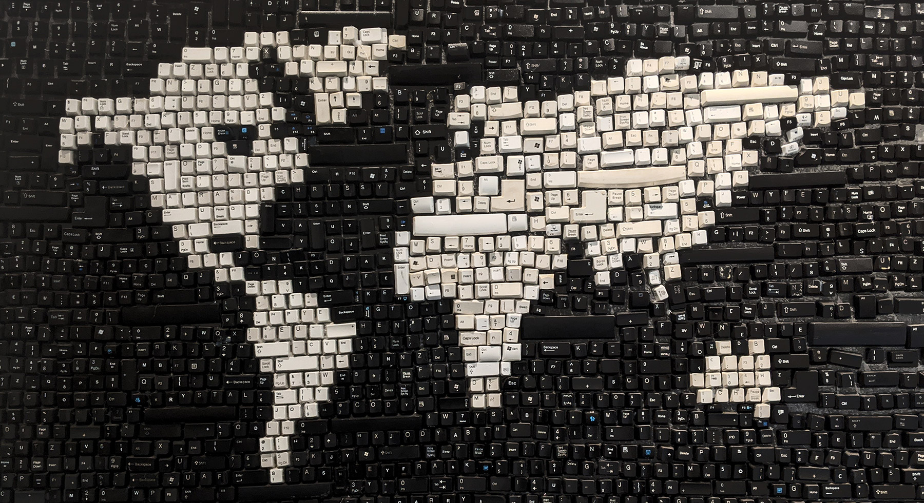 World map made with keyboard keys